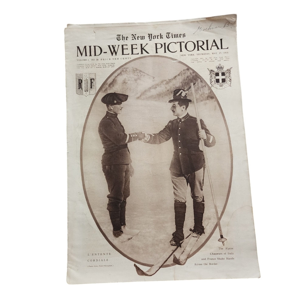 THE NEW YORK TIMES Mid-Week Pictorial‎ Antique May 27, 1915